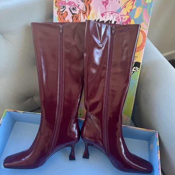 Jeffrey Campbell Checkmate Boots - Wine Color - Picture 3 of 6